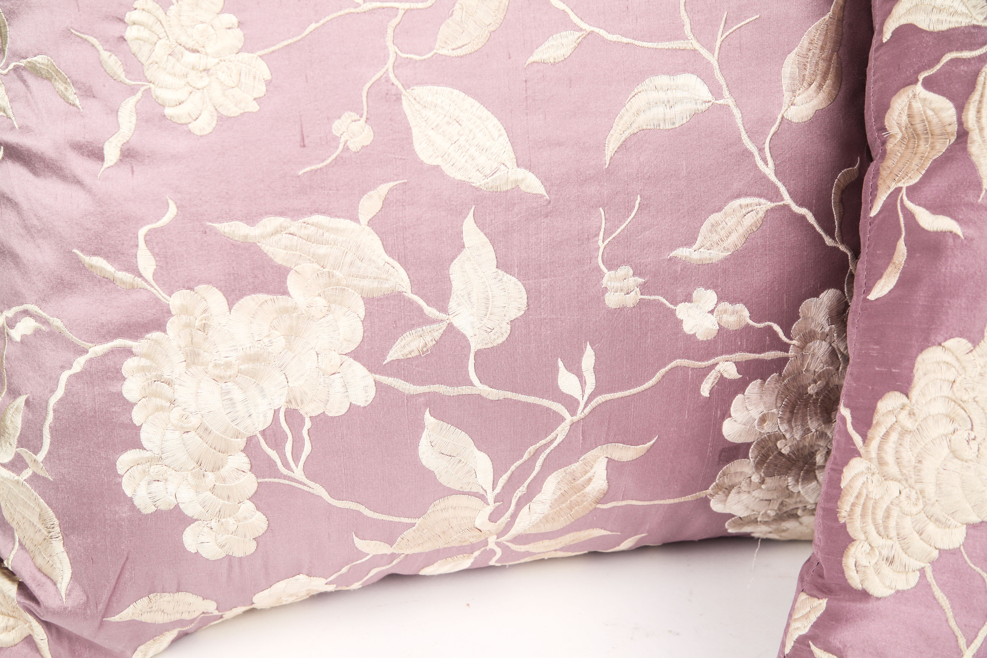 ZGallerie Purple and Cream Silk Throw Pillows EBTH